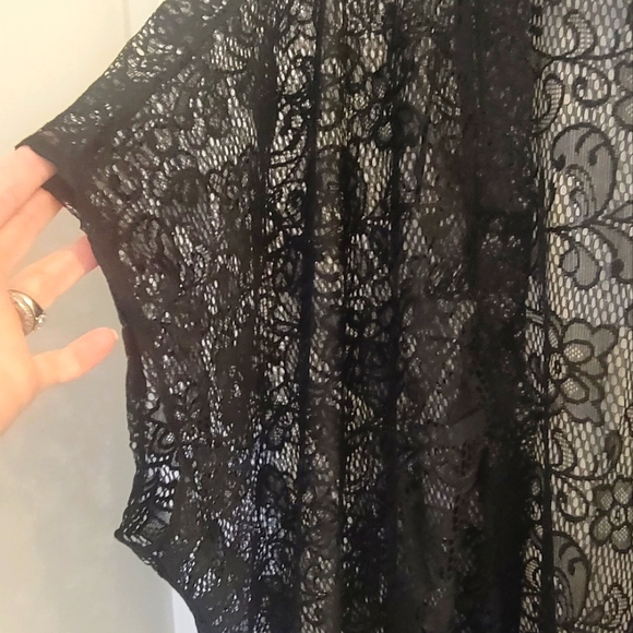 Oragami NWOT Black Floral Lace Kimono XXL - Picture 4 of 11
